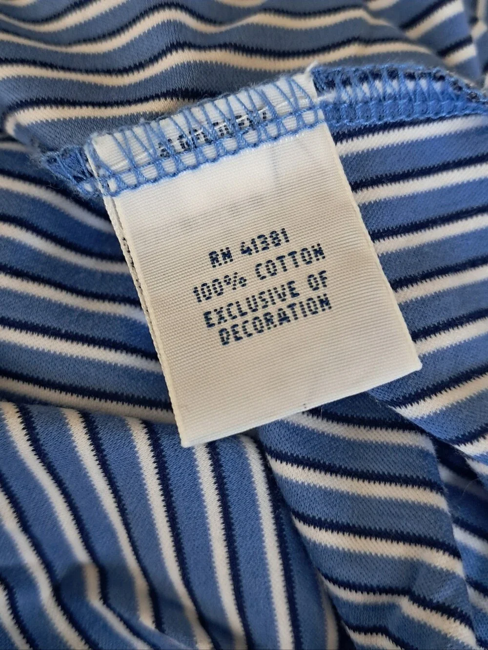 Polo Ralph Lauren Polo Shirt Men White/Blue/Black Stripe 100% Cotton Size Large